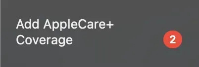 AppleCare coverage nag