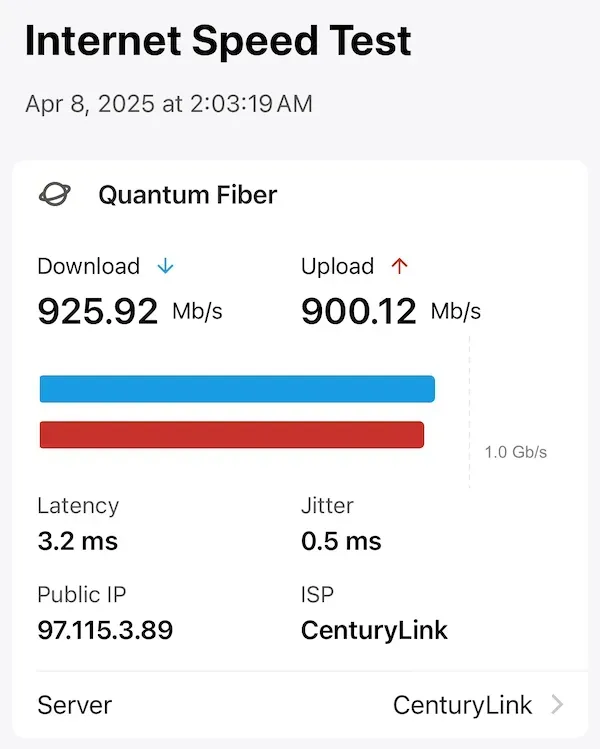 Speed test