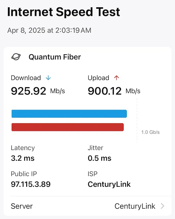 Speed test