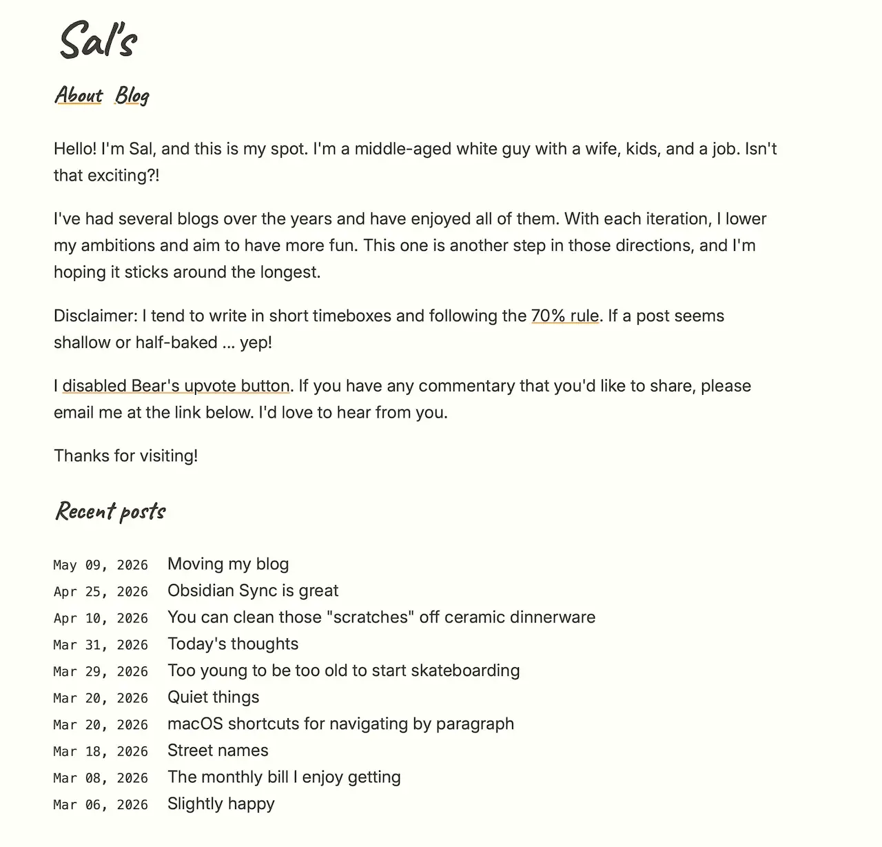 My last blog design