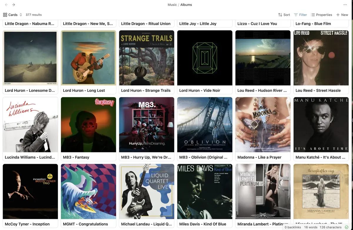 Music catalog